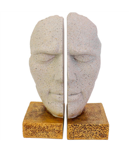 Aparador de livros po de pedra face off white 15x22 cm