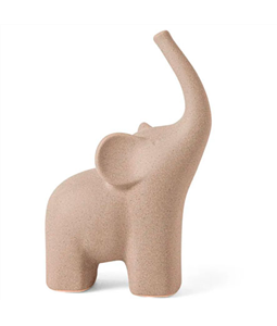 Escultura de cermica Elefante cinza