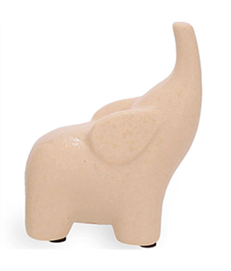 Escultura em cermica Elefante bege