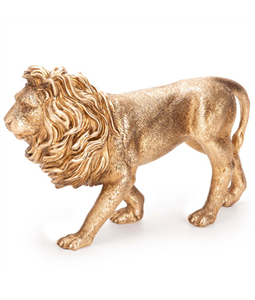 Escultura em poliresina Leo dourado