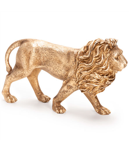 Escultura em poliresina Leo dourado